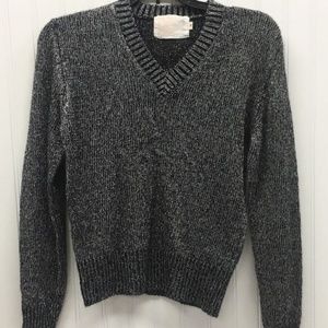 Fully Fashioned Vintage Silver and Black Sweater